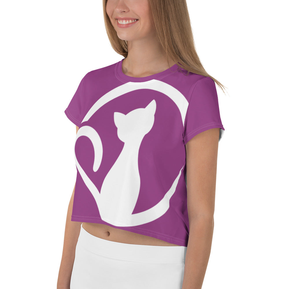 T-shirt Crop-Top imprimé violet avec Bibi